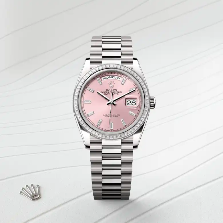 Rolex Day-Date 36 18 kt white gold, M128399TBR-0029